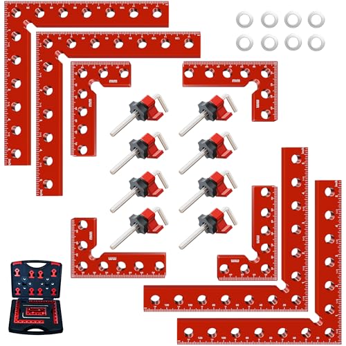 Corner Clamps for Woodworking,8pcs corner clamps With Box, 5.5"& 3.14"Aluminum Alloy 90 degree right angle clamp, Positioning Square Tools for Frame, Cabinets, Drawers,Box, for Dad. - size: 8pcs