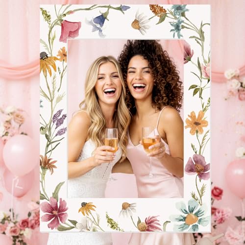 Bucherry 32 x 24 Inches Bridal Shower Photo Booth Props Picture Frame DIY PVC Cutouts Photo Booth Prop Selfie for Wedding Birthday Baby Shower Graduation Party Supplies Favor - style: Vintage Style