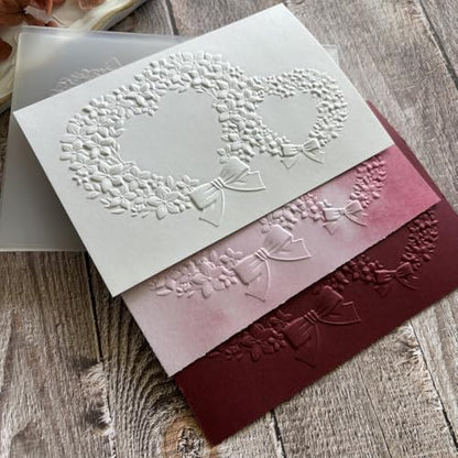3Set Flower Leaves Plastic 3D Embossing Folder DIY Craft Template Molds Stamp Stencils Scrapbook Paper Cards Photo Album, Bow Gifts Heart Christmas Embossing Folders Handmade Art Craft Supplies - color: 3 Pack Gifts