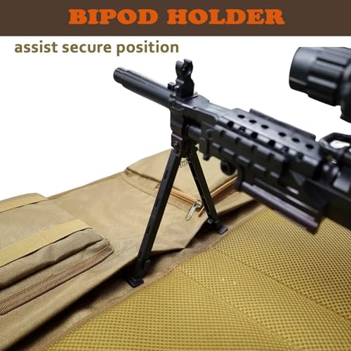 Extra Large Shooting Mat, Thickened Cotton Roll Up Padding with 2 Zipper Pockets & Molle Webbings & Bipod Holder, Non-Slip Waterproof Foldable Pad Blanket for Long Range Shooting Hunting