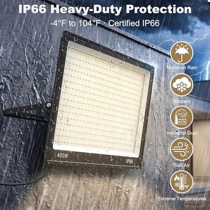 XXBSAZ 500W LED Flood Light 75000LM, Commercial Outdoor Stadium Light, IP66 Waterproof, High Mast Parking Lot Lighting, 5000K Daylight, AC85-277V