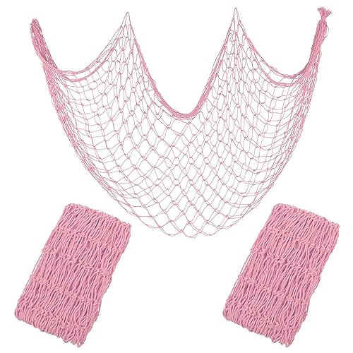 2 Pack Fish Net Decorations for Party - color: Light Pink