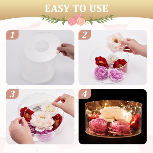 2Pcs Acrylic Cake Display Stand 6'' 10'' Round 2 Tier Clear Cylinder Cake Box for Wedding Birthday Party Decor (6 / 10 Inch) - size: 6 &10