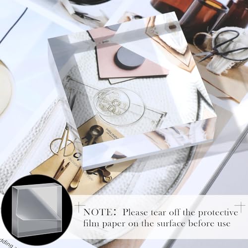 Vicenpal 8 Pcs Acrylic Square Display Block Clear Polished Cube Jewelry Stand Solid Acrylic Pedestal Stand Crystal Ring Showcase Holder Display Base for Riser(3 x 3 x 1 Inch, 2 x 2 x 1 Inch) - size: 3 x 3 x 1 Inch, 2 x 2 x 1 Inch