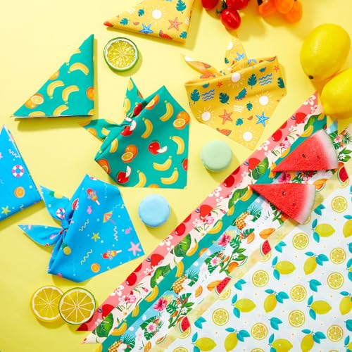 Abbylike 100 Pieces Summer Themed Dog Bandanas Bulk Hawaiian Dog Bandanas for Pets Triangle Kerchief Scarf Bibs Set for Summer Pets Dogs Party Costume Accessories, 25 Styles (19.7 x 13.8 x 13.8) - size: 19.7 x 13.8 x 13.8 Inch, style: Summer