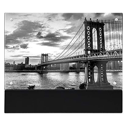 Isaac Jacobs 5” x 7” Black Wood Block Acrylic Picture Frame, Magnetic Photo Frame, Made For Tabletop Display (5” x 7” Black) (Pack of 4) - size: 5x7 (Pack of 4)