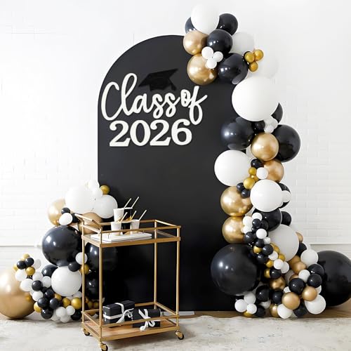 Class of 2026 Sign for Backdrop - Felt Class of 2026 Congrats Grad Decal Sign for Graduation Balloon Arch Backdrop Grad Party Decorations Photo Props (White) - color: White