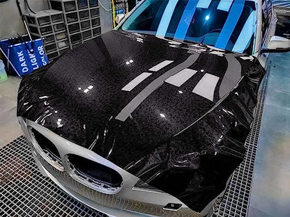12"x60" (1FTx5FT) Black PET Marble Forged Carbon Fiber Textured Gloss Vinyl Wrap Auto Car Sticker Decal Film Sheet Bubble Free Air Release Technology with Tool Kit - color: Black, size: 12"x60" (1FTx5FT)