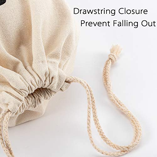 4Pcs 6.3 x 9 Inches Canvas Money Bags - Halloween Prop Money Bag with Dollar Sign, Money Sacks for Bank Robber Costume Pirate Cosplay Theme Party - size: S-6.3 x9 in