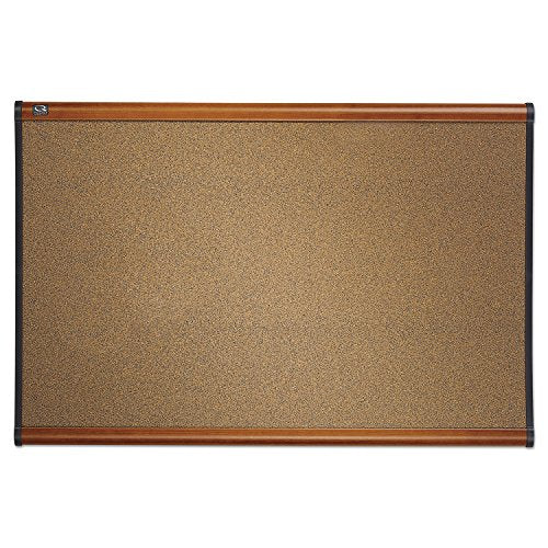 Quartet B243LC Prestige Bulletin Board, Brown Graphite-Blend Surface, 36 x 24, Cherry Frame - color: Light Cherry, size: 36" x 24"