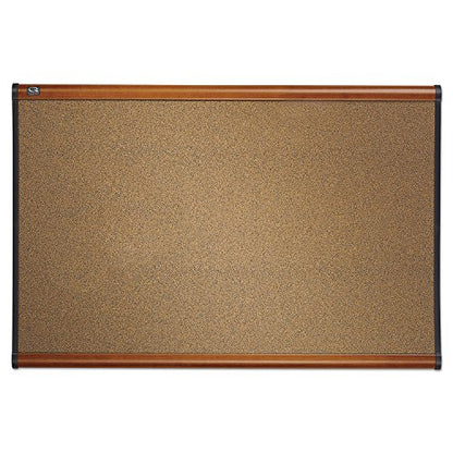Quartet B243LC Prestige Bulletin Board, Brown Graphite-Blend Surface, 36 x 24, Cherry Frame - color: Light Cherry, size: 36" x 24"