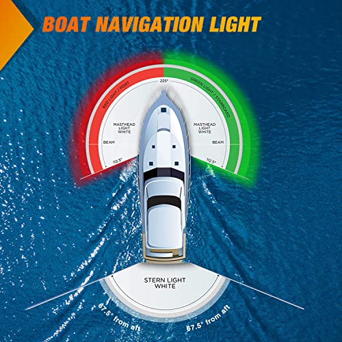 Nilight Marine Boat Navigation Light 2PCS 8LED Red Green LED Port Starboard Signals Bow Lights 12V Waterproof for Skeeter Yacht Pontoon Speedboat Sailboats Fishing Boats - color: 8LED Navigation Light-2Pcs