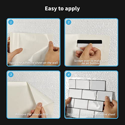 Art3d Adhesive Tile Setting Mat, Double-Sided Tape Sheet for Crafts, Arts, DIY Projects, 12in. X 360in. Damage-Free, Residue-Free - size: 12in. X 360in.
