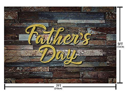MEHOFOND 7x5ft Father's Day Backdrop Fathers Day Party Decoration Rustic Wood Happy Father's Day Photography Background Banner Studio Photo Props - size: 7x5ft