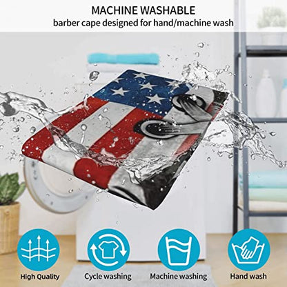 Puerto Rico Barber Cape With Adjustable Closure, Hairdressing Haircut Apron Barber Cover Gown For Hairdresser Styling Home - color: Puerto Rico American Flag