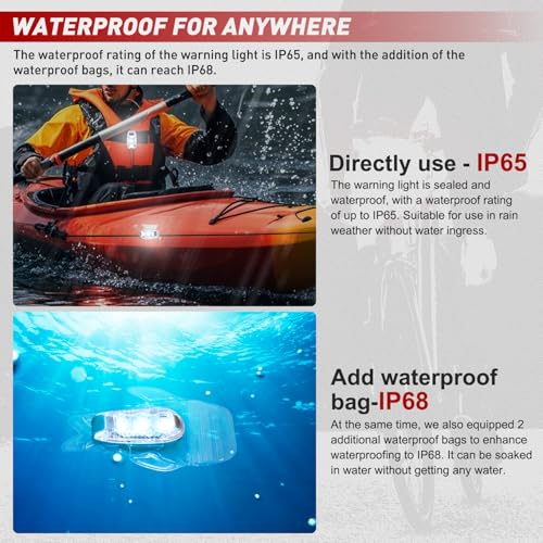 Nilight LED Safety Light 4PCS White Marine Navigation Bike Tail Lights Three Modes Waterproof Reflective Gear Clip On Flash Strobe Indicator Lamp for Night Boating Fishing Cycling Jogging - color: 3LED Safety Light-White
