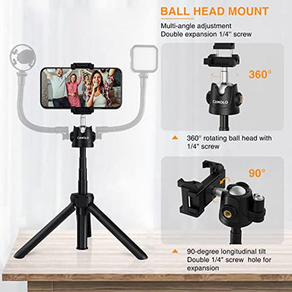 Vlogging Kit for iPhone/Android, Tripod for iPhone with Light, Wireless Microphones, Remote Control for TikTok, YouTube Starter Kit for Content Creator