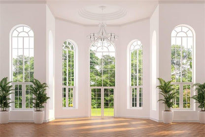 Renaiss Fabric Windows Scenery Backdrop Interior Room Balcony Sunshine Living Room Photography Background Office Zoom Meeting Video Conference Backdrop Photo Studio Props 5x4ft - color: XH004, size: 5Wx4H FT