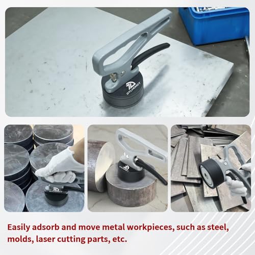DTLHCNCT Strong Magnetic Pickup Tool with Quick Release Handle,Portable Lifting Magnet for Welding Positioning,Laser Cutting,Material Collection Ergonomic Design for Iron Plates, Steel & Metal Objects