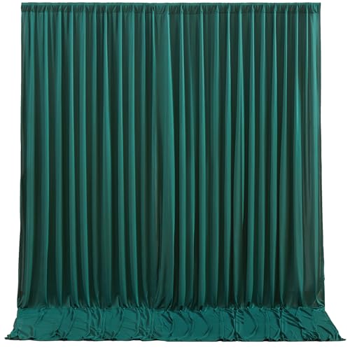 Hunter Green Backdrop Curtain-Wrinkle-Free Polyester Fabric Green Photography Curtains for Wedding Party Photo Background Decorations- 16 X10FT (Hunter Green) - color: Hunter Green, size: W4' x H10'(4 panels)