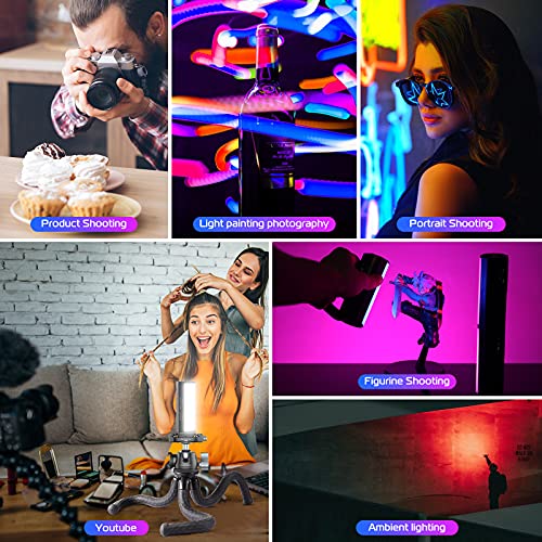 ULANZI 2 Pack Handheld Light Wand, 360° RGB LED Video Light for Photography, 2000mAh Rechargeable Light Stick for Video Shooting, 2500-9000K Dimmable Camera Light w LCD, Support Magnetic Attraction - size: 2 Pieces - Mini