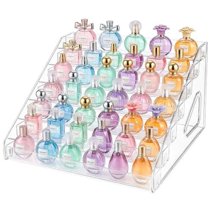 Clear Acrylic 7-Tier Perfume Display Stand, Perfume Organizer Stand Storage Tray for Makeup Organization