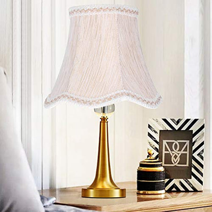 6Pcs Scalloped Fabric Lampshade, E14 Clip On Droplight Wall Lamp Candle Chandelier Lamp Shade Modern Lamp Cover