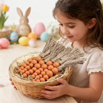 Kathfly 6 Pcs Easter Wooden Bead Carrots Decorations 9.45 Inch Artificial Easter Carrot Ornaments Basket Fillers Tiered Tray Table Decor Farmhouse Spring Party Favors Supplies Photo Props