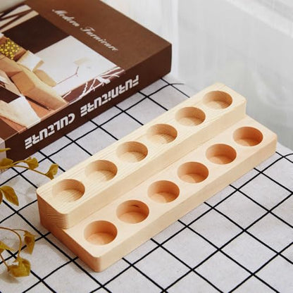 Essential Oil Display Stand Solid Wood Essential Oil Holder with 2 Tier Display Organizer Essential Oils Box Organizer Storage Rack for Organizing Displaying Holds 12 Bottles Shelves for Oil - style: 2 Layers
