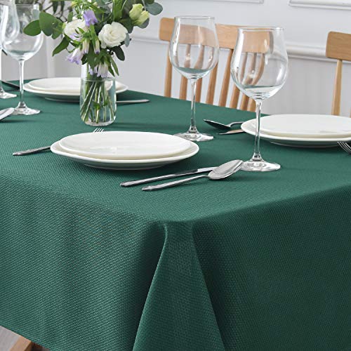 maxmill Jacquard Square Tablecloth Stain Resistant Spillproof Wrinkle Free Washable Soft Table Cloth, Fabric Table Cover for Dining Room, Indoor and Outdoor Use, 52 x 52 Inch, Hunter Green - color: Nova Hunter Green, size: 52" x 52" (Square)
