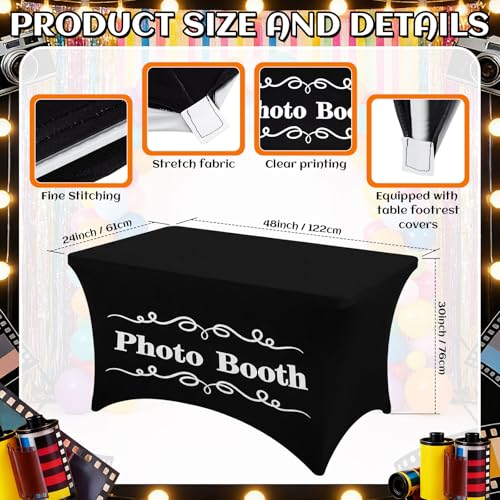 Gilprop Photo Booth Table Cloth Photo Booth Props Accessories Rectangle Tight Table Background for Indoor Outdoor Party Photography Decoration Graduation Wedding Birthday Bachelorette(Stylish,4ft) - size: 4ft, style: Stylish
