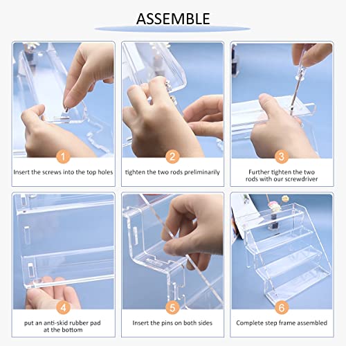 Sezanrpt Clear Acrylic Display Risers Stand Set of 2, Perfume Organizer Holder And Storage, Acrylic Cupcake Stand, Tiered Display Shelf for Funko Pop, Collections, Spice, Nail Polish, 9x8.3x6.7 inch - size: 9x8.3x6.7 inch
