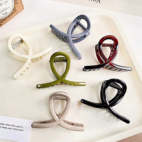 Big Hair Claw Clips Medium Size Butterfly Hair Clips for Women 3.15" Strong Hold Non-slip Jaw Clips Hair Accessories for Long Thick Thin Hair 6 Pcs - color: butterfly clips 6