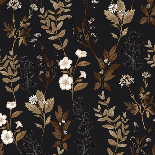 Fvlow Black Wallpaper Peel and Stick Gold Leaf Contact Paper Black Gold Wallpaper 17.4" x 394" Waterproof Self-Adhesive Wall Covering for Bedroom Countertop Desk Cabinets Decor - color: Black, size: 17.4" x 394"
