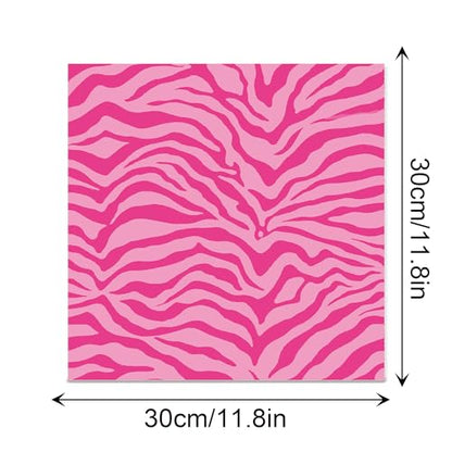VIVIQUEN 24 Pack Pink Heart Pattern Double-Sided Paper, 12-inches Leopard Print Textured Scrapbook Paper Craft Paper Folded Flat for DIY Background Card Making Scrapbook Photo Album Decor
