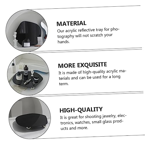 Ciieeo Display Tray Acrylic Reflective Table Base for Photography Props for Jewelry Electronics and Watches