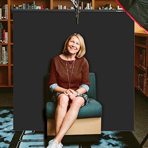 RAUBAY Retractable Pull Down Black Screen Backdrop - 78.7" x 86.6" Collapsible Wall-Mount Background for Professional Video Production, Photography, TikTok and Video Conferencing - color: Black, size: Wider(78.7 x 86.6in)