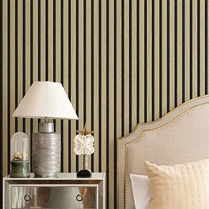 myforHD Wallpaper Peel and Stick Wood Grating Stripe Self-Adhesive Wallpaper Faux Wood Contact Paper Wood Slats Self Adhesive Wall Paper PVC Vinyl Film Removable Waterproof (Wood B, 17.3" x 118") - color: Wood B, size: 17.3" x 118.1"