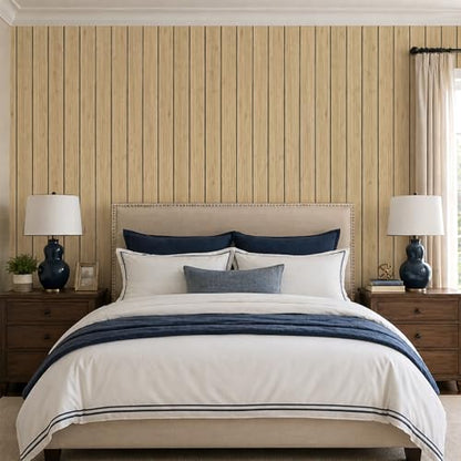 VEELIKE Tan Birch Slat Wall Panels Peel and Stick 3D Wood Grain Wall Panel 17''x118'' Self Adhesive Faux Wood Panels Sound Proof Foam Slat Paneling for Accent Walls Ceiling Bedroom Living Room Renters - color: Tan Birch, size: 17''x118''