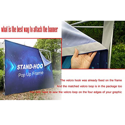 8'x10' Fabric Pop Up Display Stand with Carrying Bag for Trade Show Backdrop Booth Display Stand,Banner Pop Up Stand Exact size：118 ½"(W) x 89 ⅜" (H) x 11 ¼" (T)