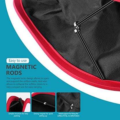 Neewer Foldable Softbox Light Box with Strap Clip, Grill and Carry Bag Compatible with Neewer 480/660/530 LED Light Panels, Opening 9.3 x 8.3 in (Black + Red) - style: 1 Pack w/Grid
