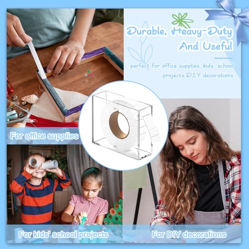 Double Sided Foam Tape Squares 0.75 X 0.5 Pre Cut Foam Adhesive Squares Roll with Acrylic Storage Box 3D Foam Tape for Crafts Arts Sewing DIY Office Supplies (Tape+Box, White) - color: White, style: Tape+Box
