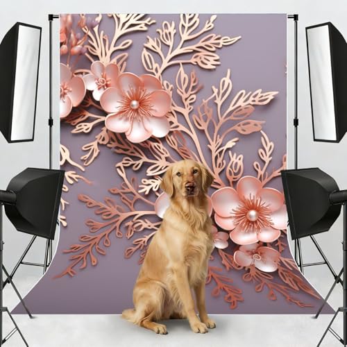 Rose Gold Elegant Backdrop Background for Photography 5x7ft Photobooth Professional Photo Backdrop Curtains Video Photography Studio Photo Backgrounds Banner Booth Background Screen Parties - color: Rose Gold Elegant Decorative Floral