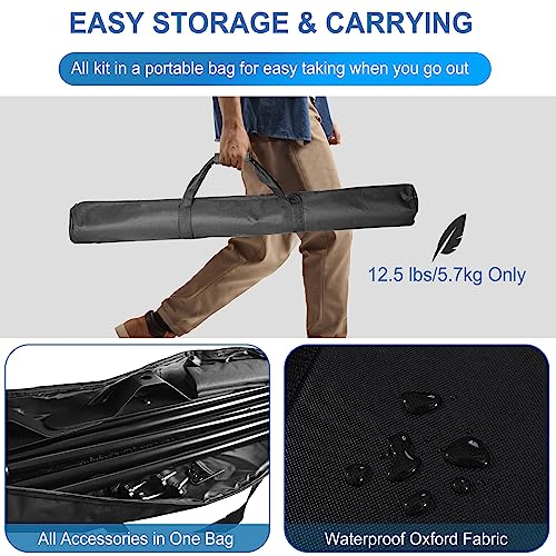 FUDESY Backdrop Banner Stand, 10x8ft Heavy Duty Display Frame, Adjustable Metal Telescopic Tube, Step and Repeat Background Stand Kit for Trade Show, Photography Photo Booth, Party, with Sandbags