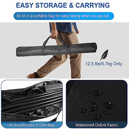 FUDESY Backdrop Banner Stand, 10x8ft Heavy Duty Display Frame, Adjustable Metal Telescopic Tube, Step and Repeat Background Stand Kit for Trade Show, Photography Photo Booth, Party, with Sandbags