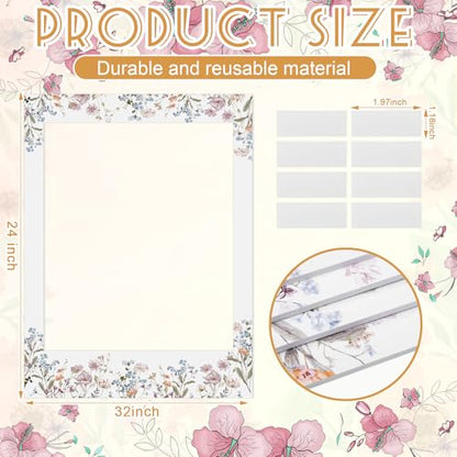 Bucherry 32 x 24 Inches Wedding Photo Booth Props Picture Frame DIY PVC Cutouts Photo Booth Prop Selfie for Bridal Shower Birthday Baby Shower Graduation Party Supplies Favor - style: Elegant Style