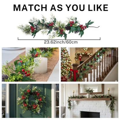 MOYEE Candle Holder Centerpieces for Tables,Candle Ring,Wreaths, Black Metal Candle Stick Paired Artificial Flowers 14 in Versatile Dining Table Centrepiece - color: Pinecone and Green Leaf Wreath