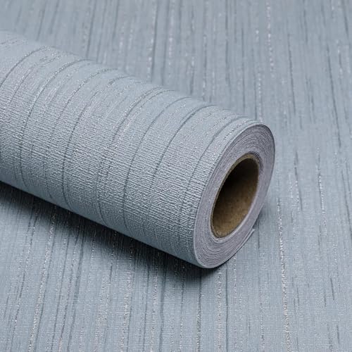Grasscloth Peel and Stick Wallpaper Grey Blue 15.74" x 472.44" Modern Textured Self-Adhesive Contact Paper Boho Removable Vinyl Wall Paper for Bathroom Bedroom Kitchen Cabinets Desk - color: Grey Blue, size: 15.7" x 472.4"