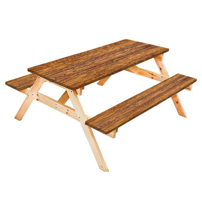 Old Hardwood Floor Texture Plank Print Picnic Table Cover with Bench Covers Outdoor Patio Camping Essentials Waterproof Camping Fitted Tablecloth Gift for Camping and Hiking Lovers - color: Wooden Texture09