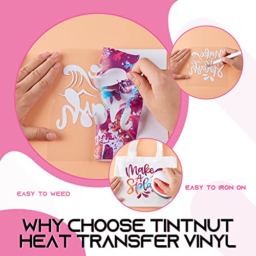 Tintnut Splash Heat Transfer Vinyl Roll - 12 Inch x 5ft Dark Red Watercolor Ink Patterned HTV Splatter Iron On Vinyl DIY T-Shirts Hats Clothes Canvas Bags - color: Dark Red